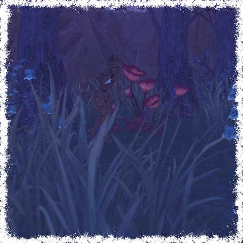 This forest is pretty strange… The sun sets and creatures roam the twilight hours. Let’