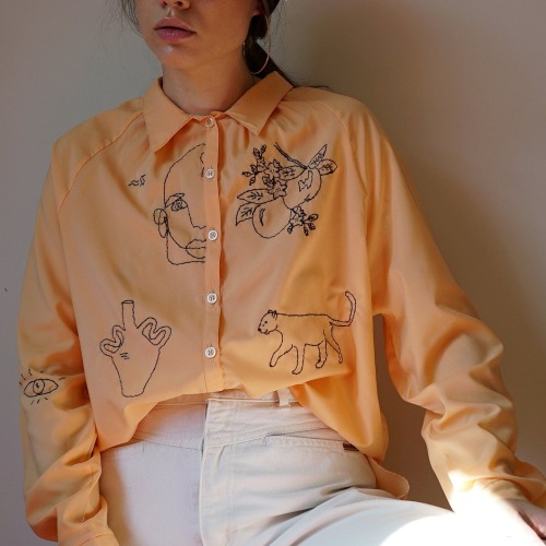 sosuperawesome:Embroidered Vintage ClothingSlooow Hands on Etsy 