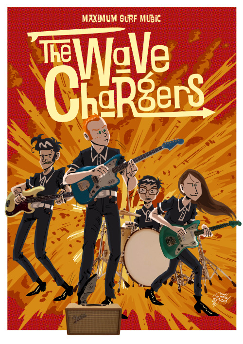 LP cover and poster artwork for the Wave ChargersAvailable on on Vinyl and digital download on Bandc