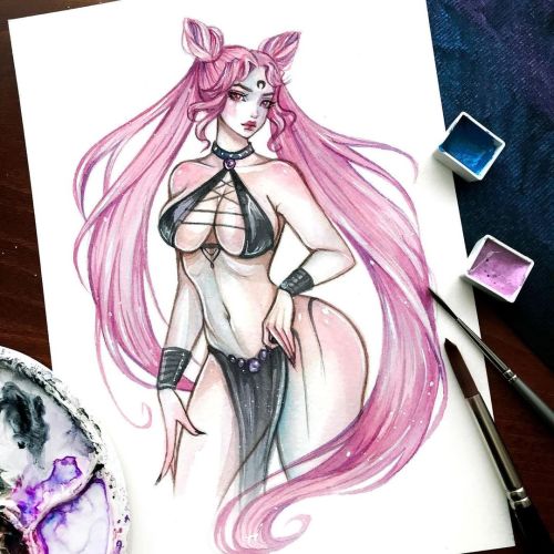 Black Lady ex Chibiusa Tsukino aka Sailor Chibi MoonThe girl grew up and acquired a luxurious body