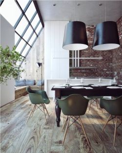 myidealhome:  exposed bricks and windows