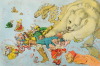 Comical map of Europe, late 19th century.
More satirical maps of Europe >>