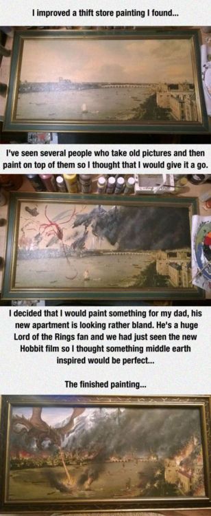 latestfunnystuff:  Making a masterpiece from a Thrift Store findFacebook | Pinterest | Twitter 