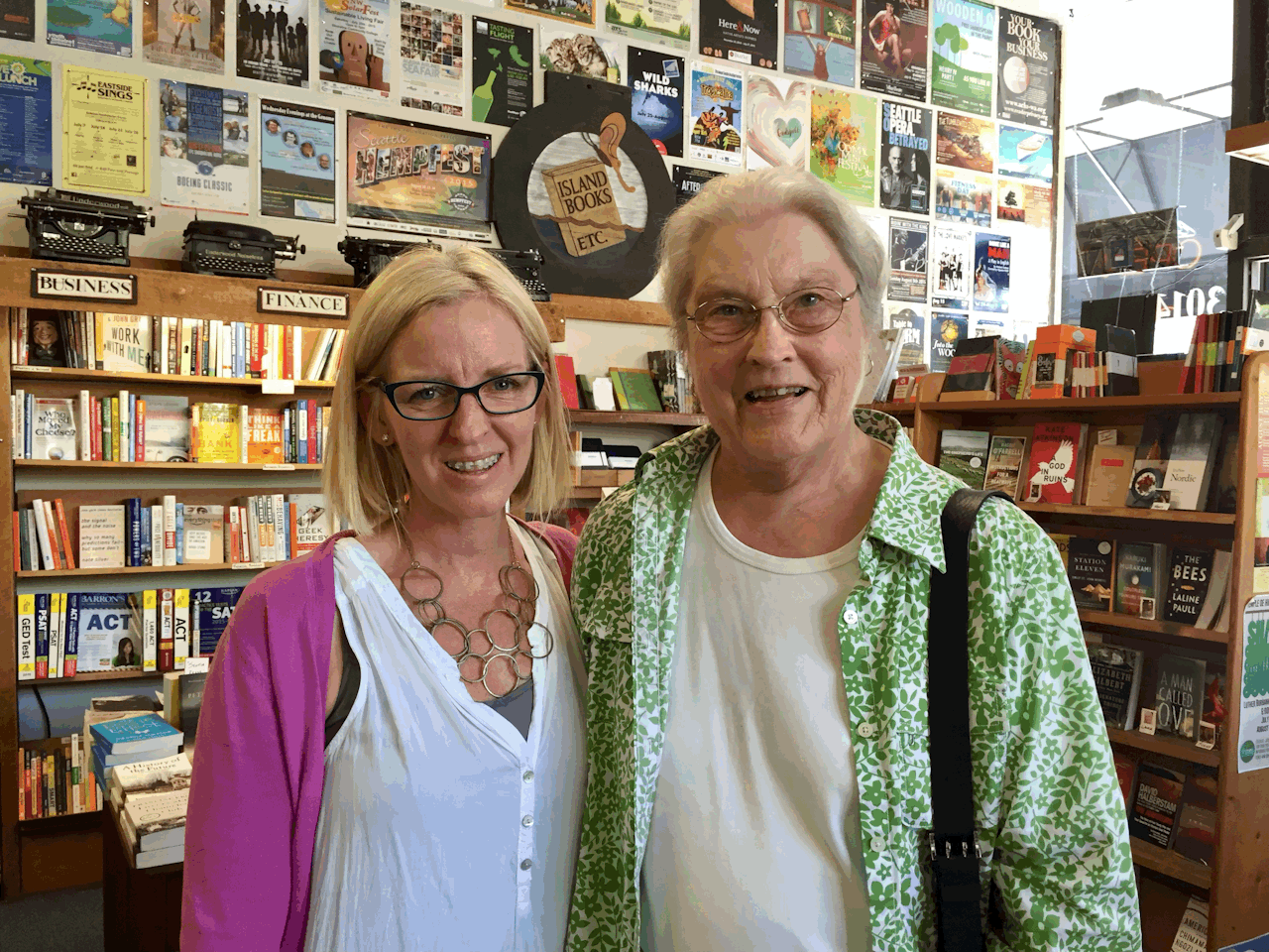 Lola Deane with Laurie Raisys at Island Books