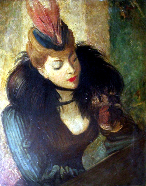 impressionism-art-blog: Red Feather via Giovanni Boldini