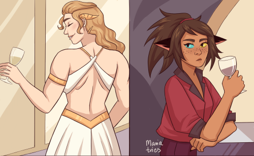 maria-tries:bitter exes au: Catra and Adora broke up but are still work colleagues and very much in 