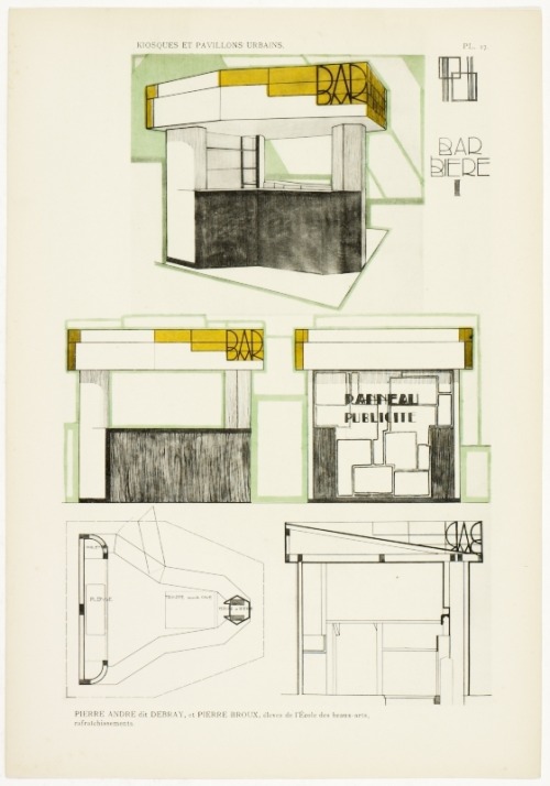 J. Mayor, Urban kiosks and pavilions, 1925. L’exposition internationale des arts decoratifs mo