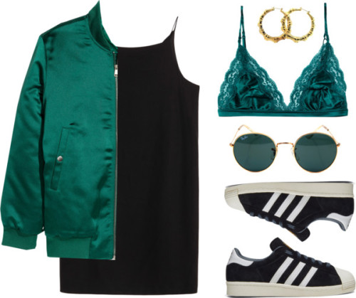 Green Day by baludna featuring an emerald green lingerie ❤ liked on PolyvoreT By Alexander Wang silk