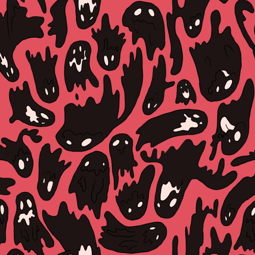 beecreeper:  I drew this repeating ghost pattern a month ago but I finally got around to getting it sorted out digitally and I love them