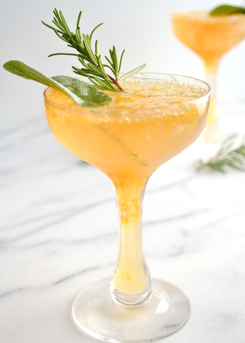 Rosemary, Sage and Peach Cocktail | Boxwood Avenue