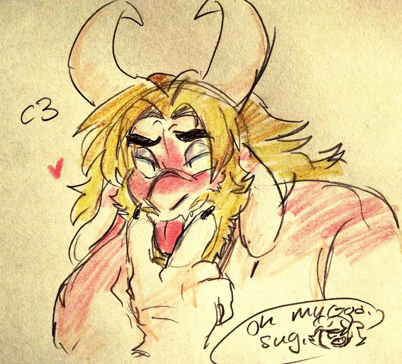 notsafeforroskii:Asgore requested by @hungry-joe ! He’s trying to impress Nari