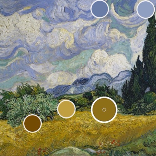 xfiels:  Van Gogh 1889 (Cypresses, The Starry Night, Wheat Field with Cypresses, Olive Trees)