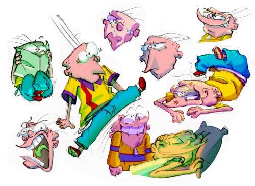 Colores Terminados De Los Bocetos. Honestamente Ponerle Volumen A Las Formas Imposibles De Los Cartoons