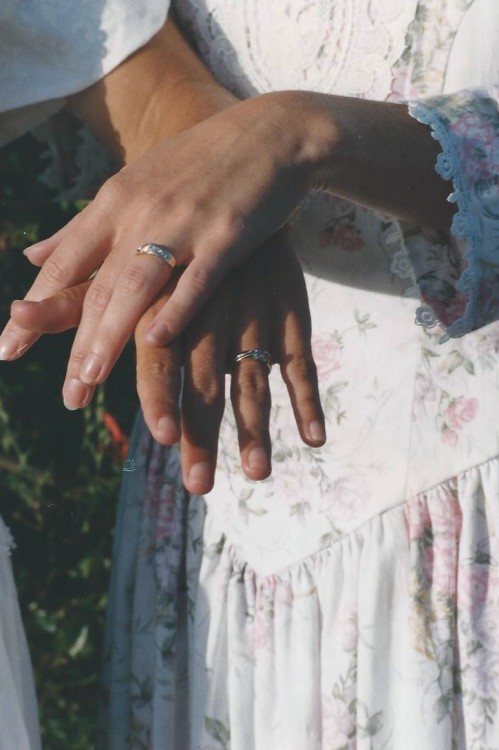 amphritrite:my moms at their commitment ceremony on july 18, 1992. they were legally married on july