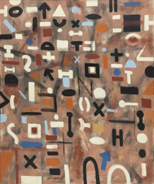 Adolph Gottlieb Composition1955 Oil on canvas 72 x 60” “Different times require different images. To