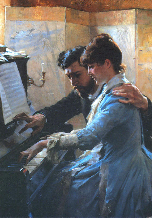 dipot:  Albert Edelfelt (1854–1905): Playing the Piano.