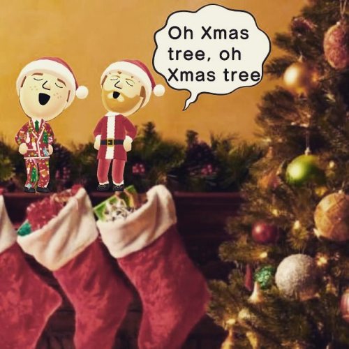 Merry Christmas #merrychristmas #miitomo #nintendo #christmastree #stockings #santaclaus #feliznavid