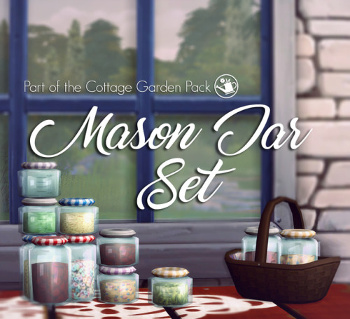 magnolianfarewell:  Mason Jar Set | Cottage Garden Stuff Pack So now that you all know why I’v