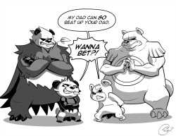 nintendopie:  curlypie:  Pangoro Vs Ursaring! Place your bets here folks!  Pangoro would beat the shit out of Ursaring 