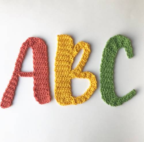 knithacker: Cursive Alphabet Appliqué Sets For Crocheters, Lower & Upper Case Lettering!  https: