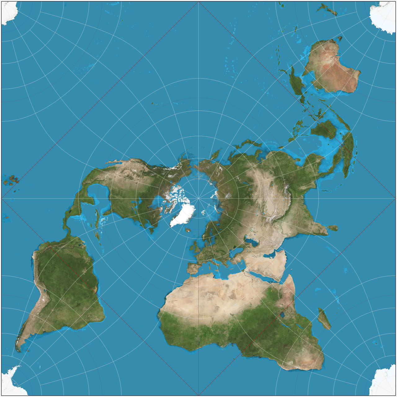foresail:The Peirce quincuncial map projection will change your perspective on the