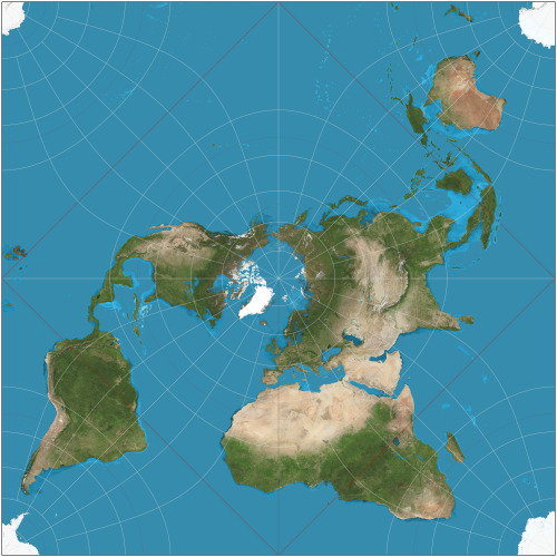 foresail:The Peirce quincuncial map projection will change your perspective on the world.(It’s more fun to look at map projections at xkcd though.)  Analysis.