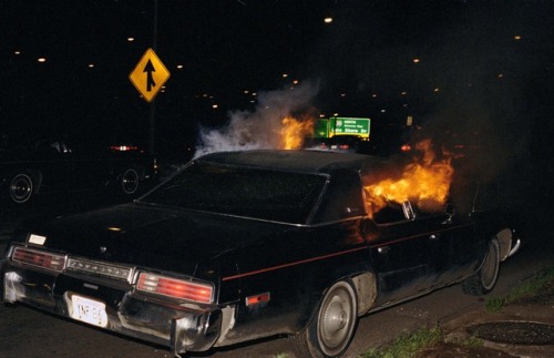 middleamerica:Burning Car, 1984, Jay Wolke