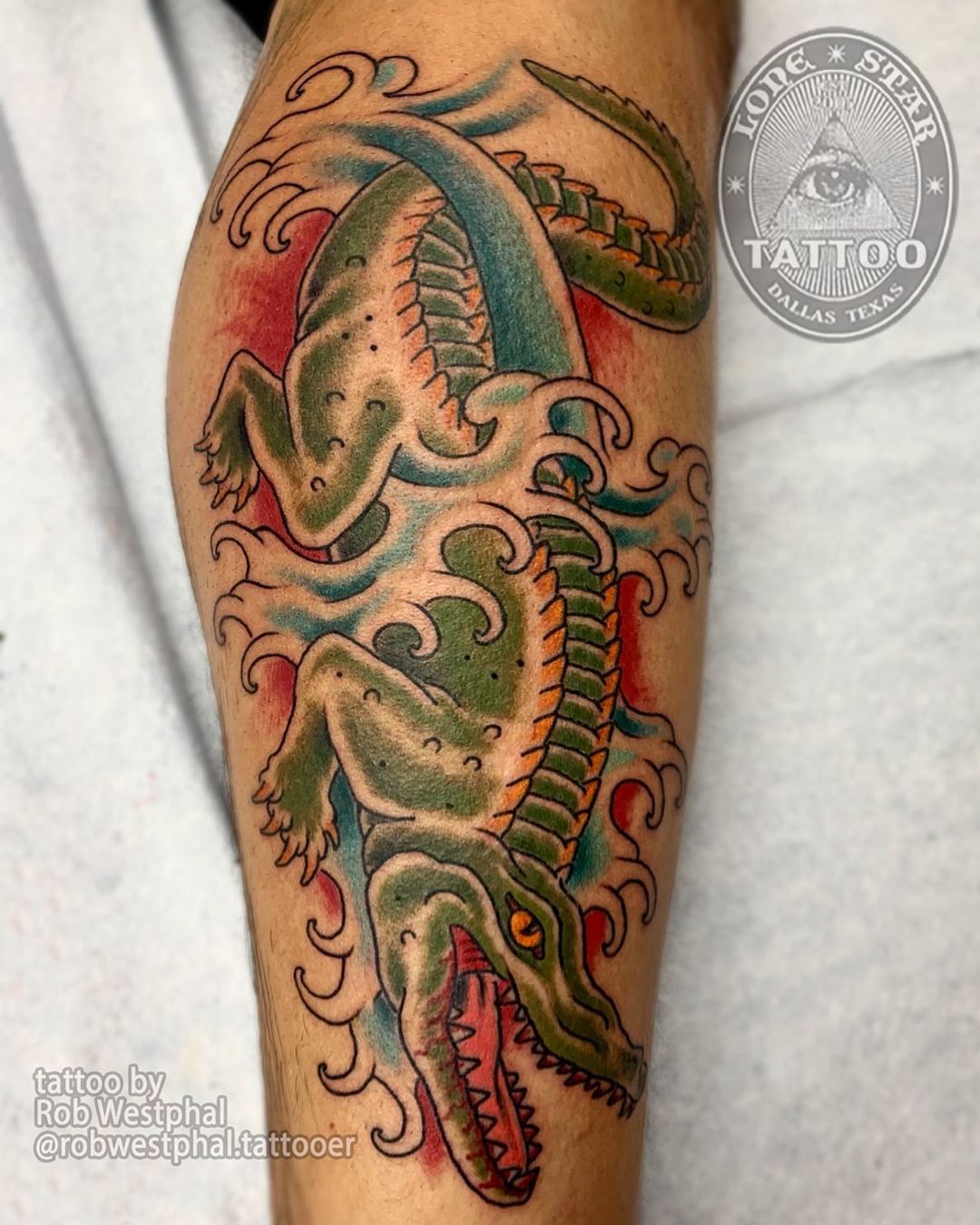 Black Cobra Tattoos on Instagram joshuahenderson did this rad traditional  crocodile as a tribute to the crocodilehunter recently  tattoo  blackcobra