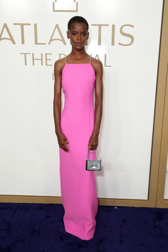 LETITIA WRIGHT at the Grand Reveal Weekend for Atlantis the Royal on January 21st 2023 wearing PRADA
Letitia has been wearing 