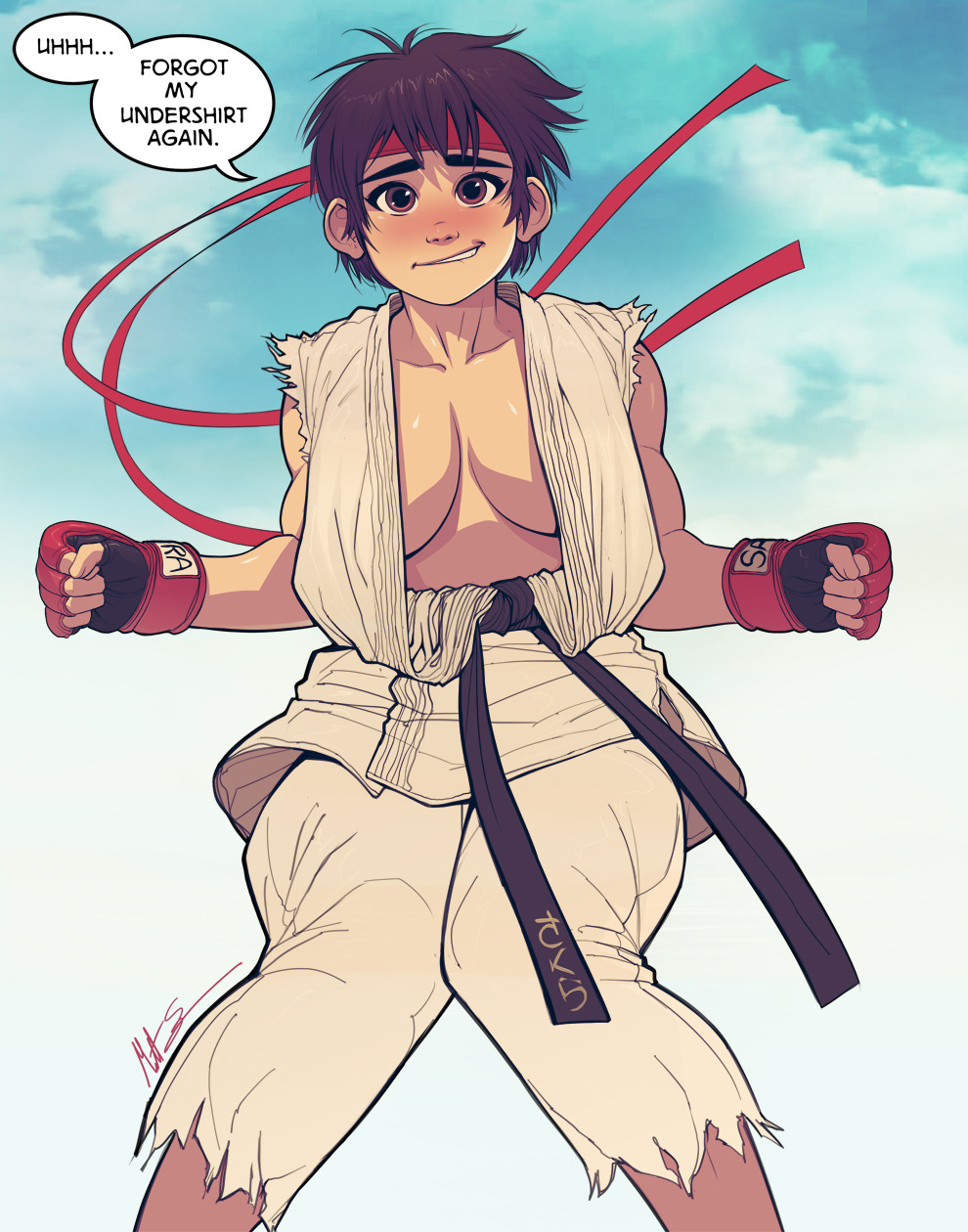 street fighter ryu fan art by me  Postcard for Sale by KIRART