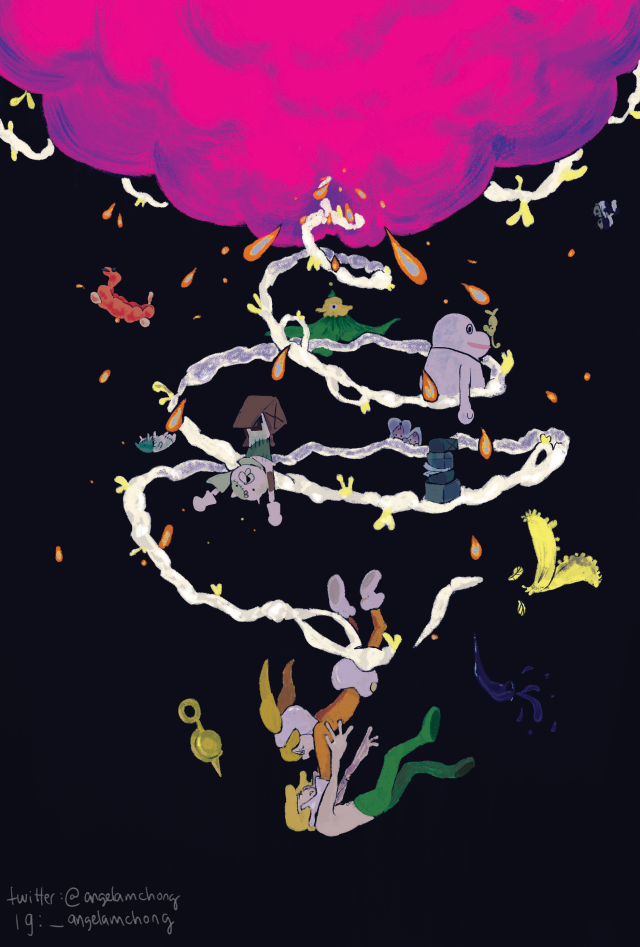 two pieces i did for a kaibazine! these are insanely fun to do and im very proud of the first one haha. my artist brain opened...