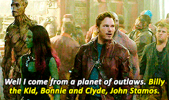 Peter Quill + Earth pop culture references