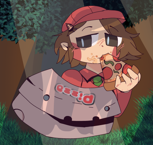 Adeleine Eating Pizza