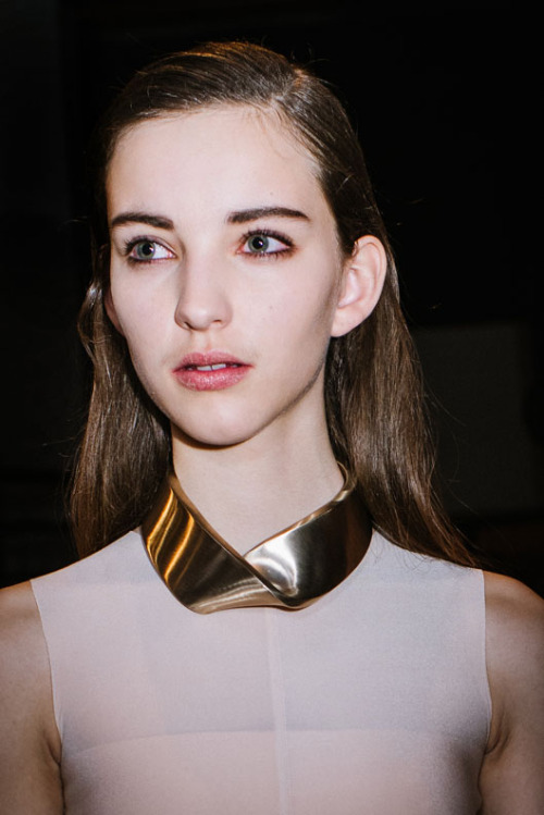 backstage at Narciso Rodriguez for Harper’s Bazaar