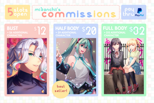 Opening five slots of personal commissions to cover some expenses! Order form and additional informa