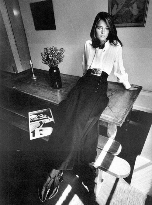 1970s style icon Charlotte Rampling;Photo by Jean Loup Sieff, 1970Charlotte Rampling in Yves Saint L