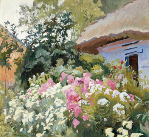 “Flowers in Front of the Cottage” (1903-1907) Stanisław Kamocki (Polish;1875-1944)oil on plywoodNati