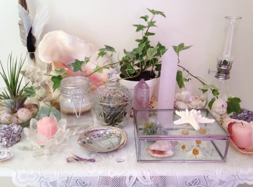 floralwaterwitch:~ one of my lovely little altars ✨ Instagram angelinnapit / floralsgifts.com