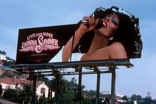 ladiesofthe70s: Donna Summer, Sunset Blvd. billboard Los Angeles (1978)