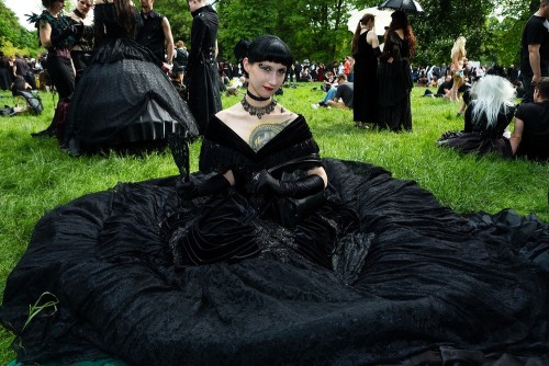 gothiccharmschool:  Via fetishmode, photos from this year’s picnic at WGT.   The traditional park picnic on the first day of the annual Wave-Gotik Treffen, or Wave and Goth Festival, on May 17, 2013 in Leipzig, Germany.  