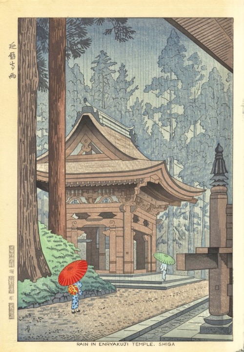 Artist: Asano TakejiTitle: Rain At Enryakuji Date: 1953