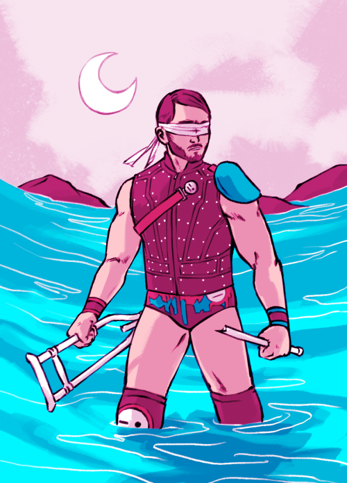 the drawing i did of Johnny Gargano for tarot supercard!!i did the 2 of swords ⚔️ !