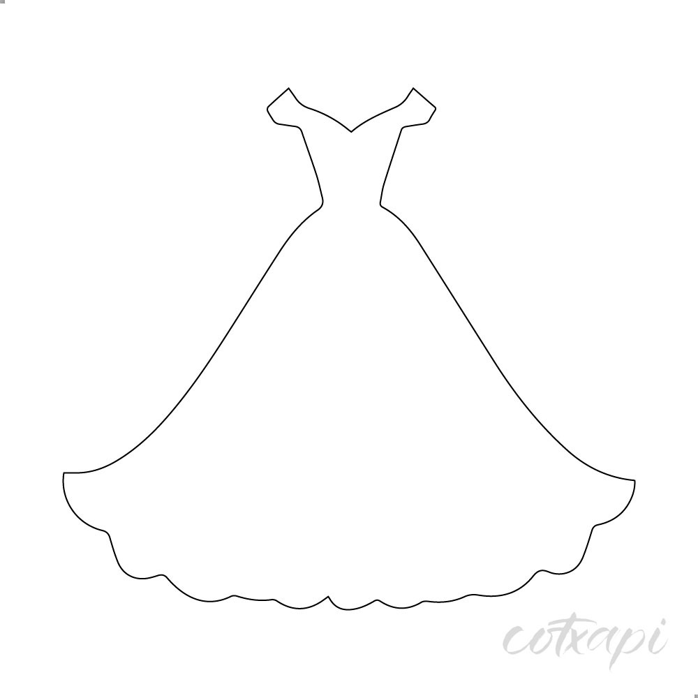 Girl Woman Ladies Dress Design Fashion Clothing Icon Set in Vector Dress Illustration Outline Art