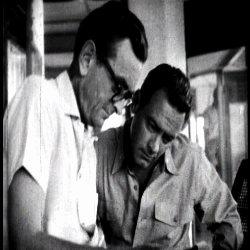 williamholdenappreciation: David Lean and William Holden on the set of The Bridge On The River Kwai