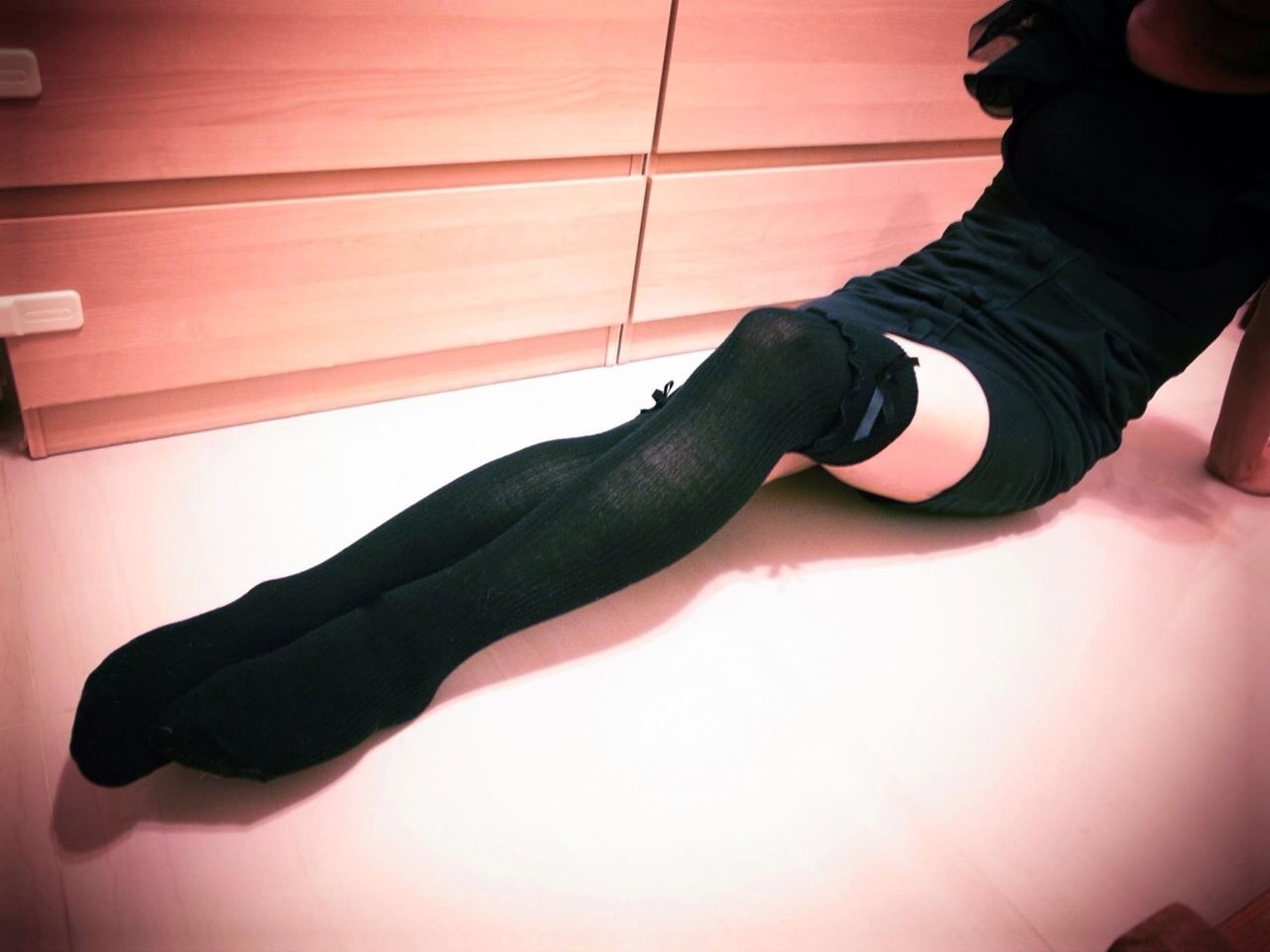 navyknickers:  His sister had caught him in her clothes and posted these pictures