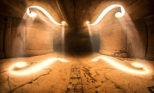 steampunktendencies:Photo taken inside a very old French cello from Napoleon III times. Credits: Adr