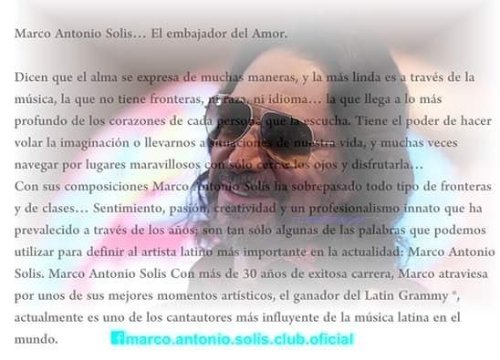 Algo más de Marco Antonio Solís #ClubDeFansOficial #NoMolestarMAS #SantaFe #Argentina 