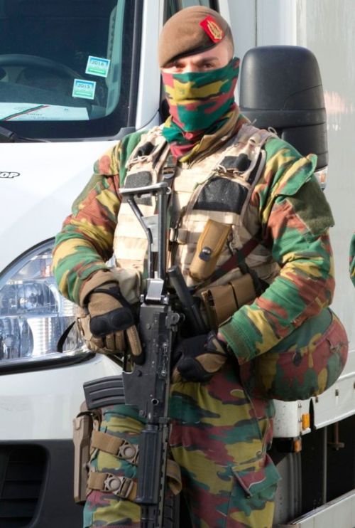 belgian soldier guarding the streets of belgium