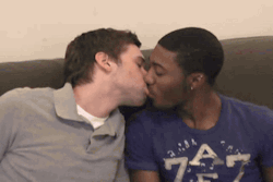 Interracial Men Kissing