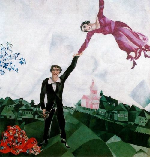 artist-chagall:The Promenade, 1918, Marc ChagallMedium: oil,canvas